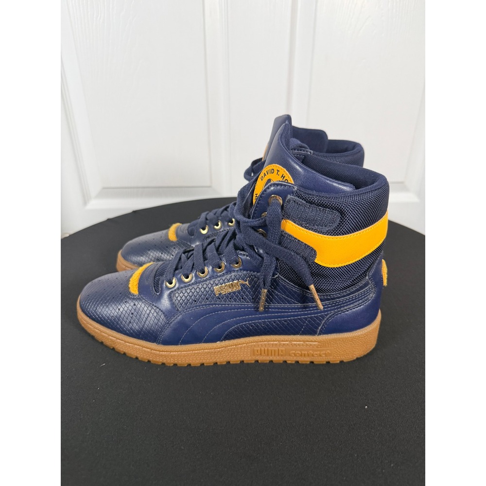 Puma Contact Sky II Hi David T Howard High School Navy Yellow Sneakers 364442 01 - Picture 4 of 8